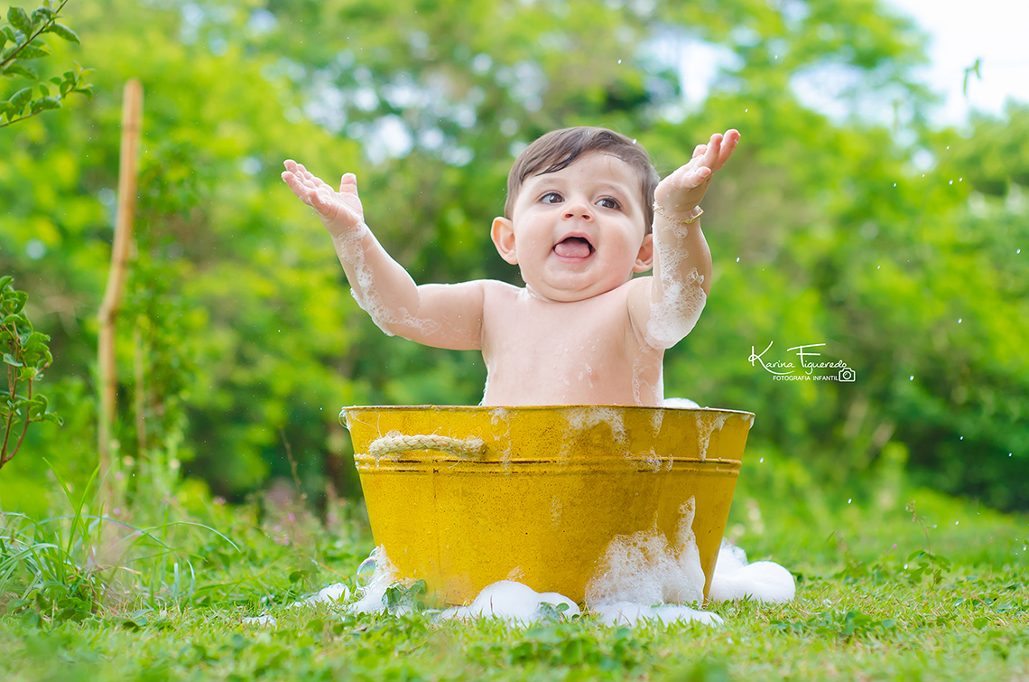 foto de ensaio de bebê smash the cake em campinas sp por karina figueredo