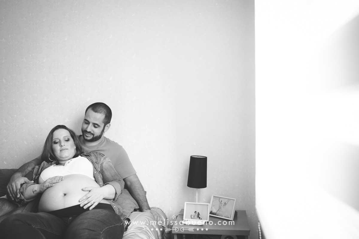 sessão gestante em casa