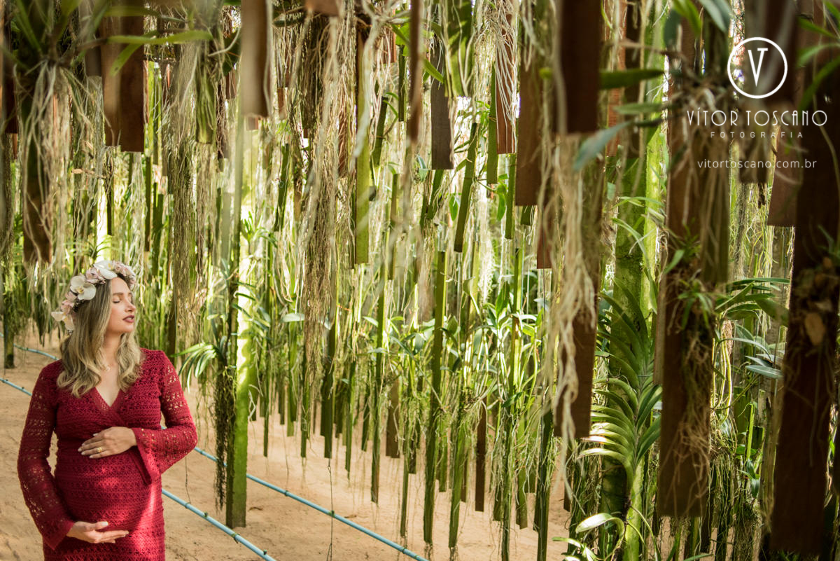 Gestante raissa no ensaio fotográfico de gestante no orquidário ed mattos em natal rn, por vitor toscano.