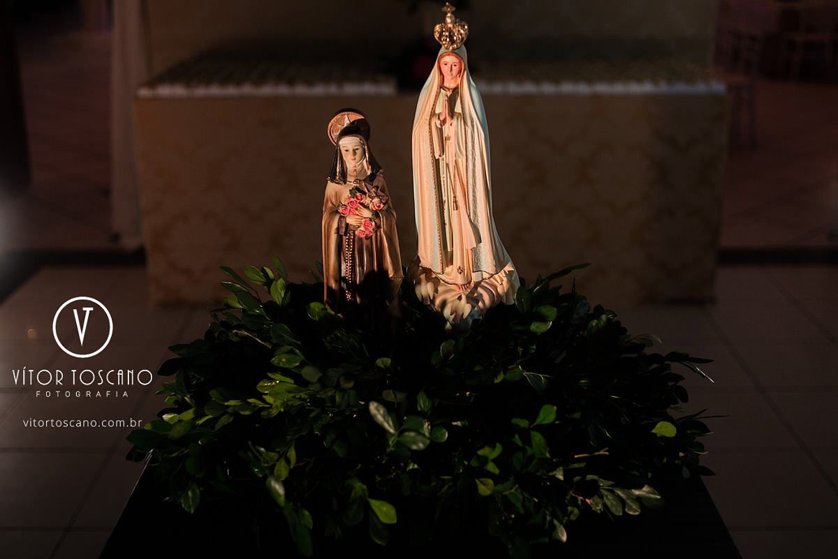Imagem de nossa senhora no casamento de priscila e raoni em natal rn.
