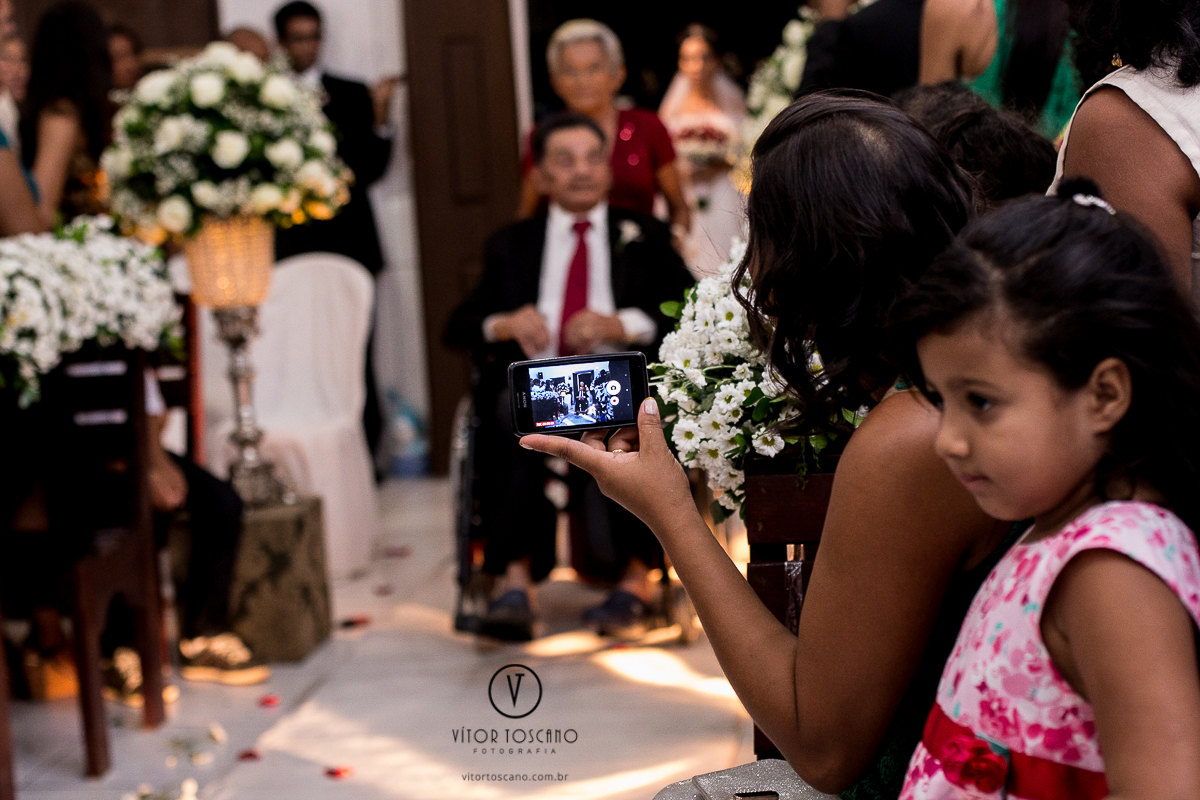 Entrada do pai da noiva no casamento de Andre e Laudiceia em Natal-RN.