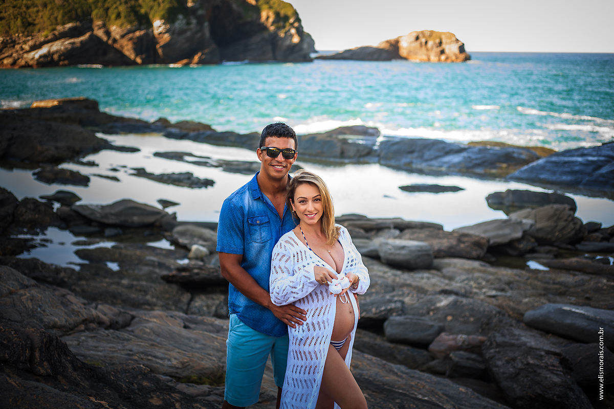 Ensaio Fotográfico Gestante na Ponta da Lagoinha em Búzios - RJ