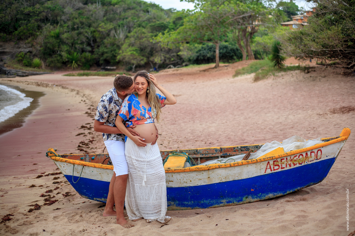 Ensaio Fotográfico Gestante na  Praia do Forno em Búzios - RJ