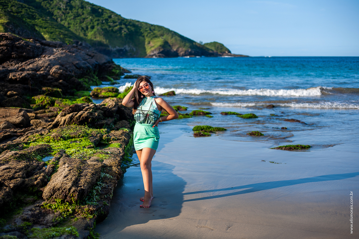 ensaio fotográfico de 15 anos na Praia Brava em Búzios - RJ