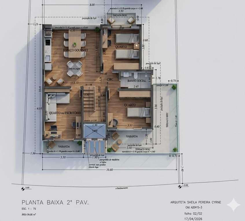 Planta humanizada 2º pavimento