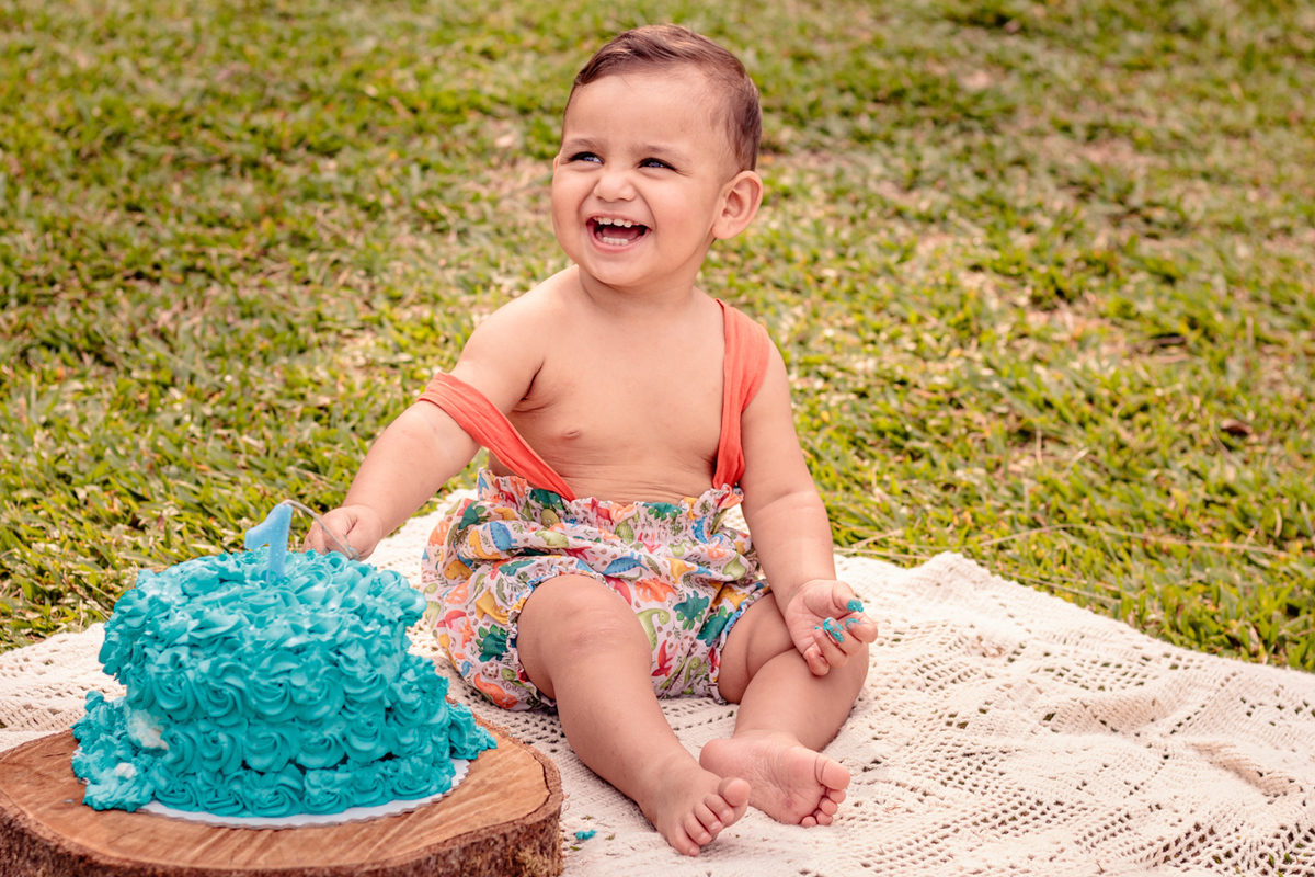 Ensaio Smash the cake - 1 aninho - fotografia infantil - fotografia de família - Ensaio de família - Vanessa Cristina Fotografia na Lagoa da Garibaldi em Encantado / RS