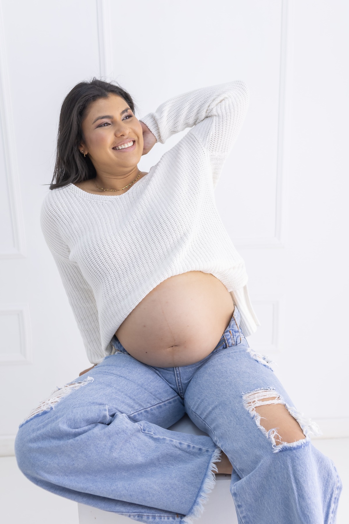 Ensaio de gestante em estudio. Fotografo em londrina especializado em ensaios de bebes e crianças. Momento registrado pela fotografa Giscellayne.