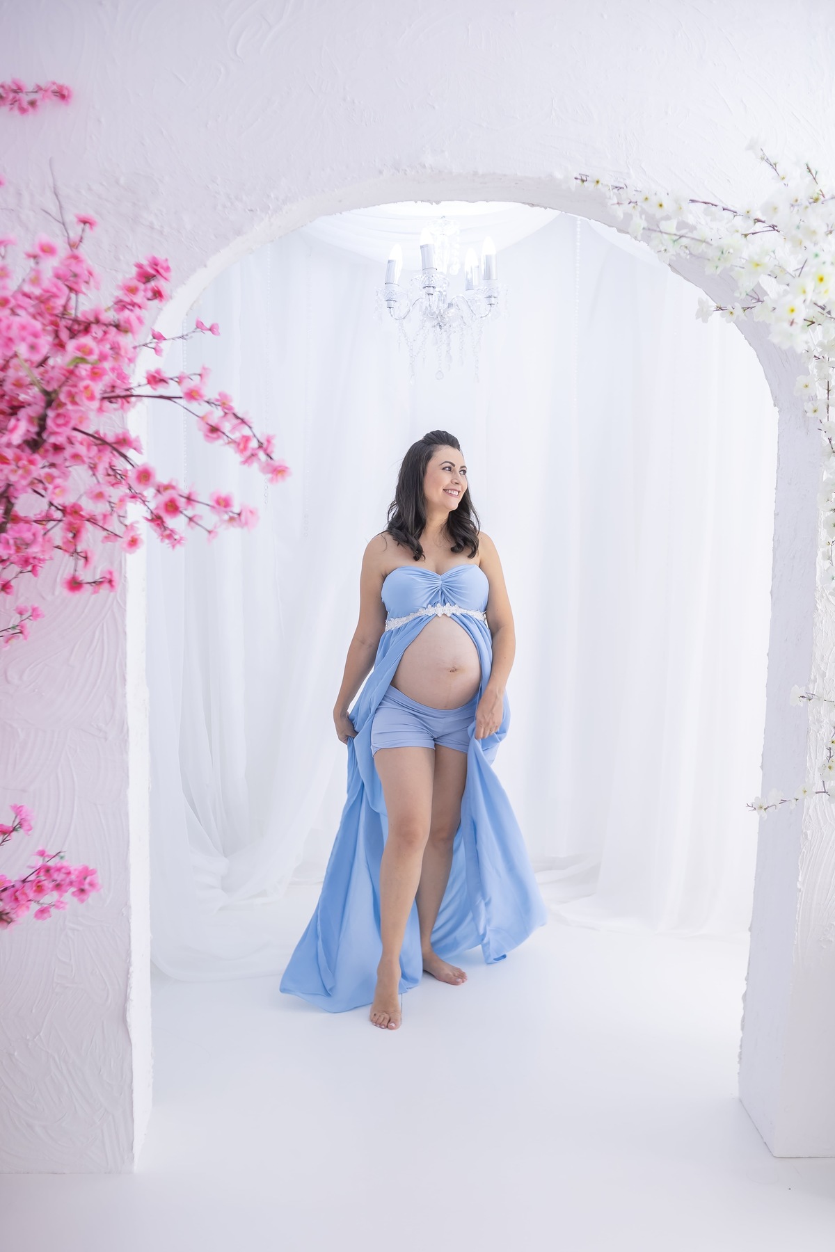 Ensaio de gestante em estudio. Fotografo em londrina especializado em ensaios de bebes e crianças. Momento registrado pela fotografa Giscellayne.