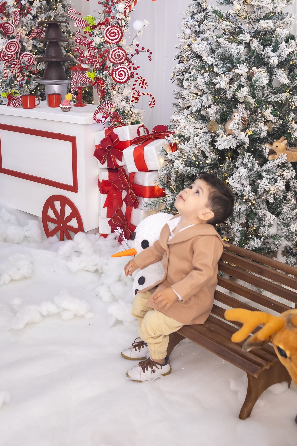 Ensaio de Natal em estudio. Fotografo em Londrina especializado em ensaios de bebes, família e crianças. Momento registrado pela fotografa Giscellayne.