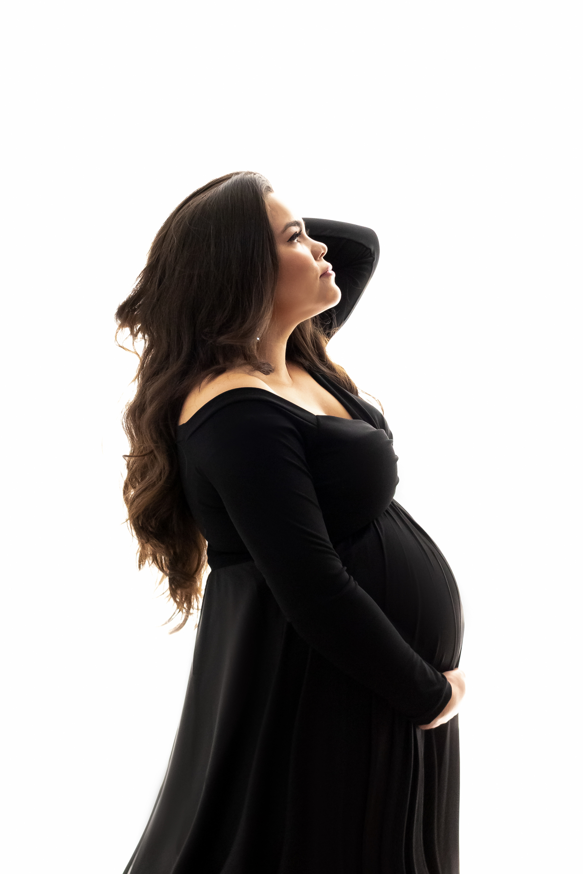 Ensaio da Aline em estúdio. Fotógrafo de gestante em Londrina. Momento registrado pela fotógrafa Giscellayne - Gy fotografia
