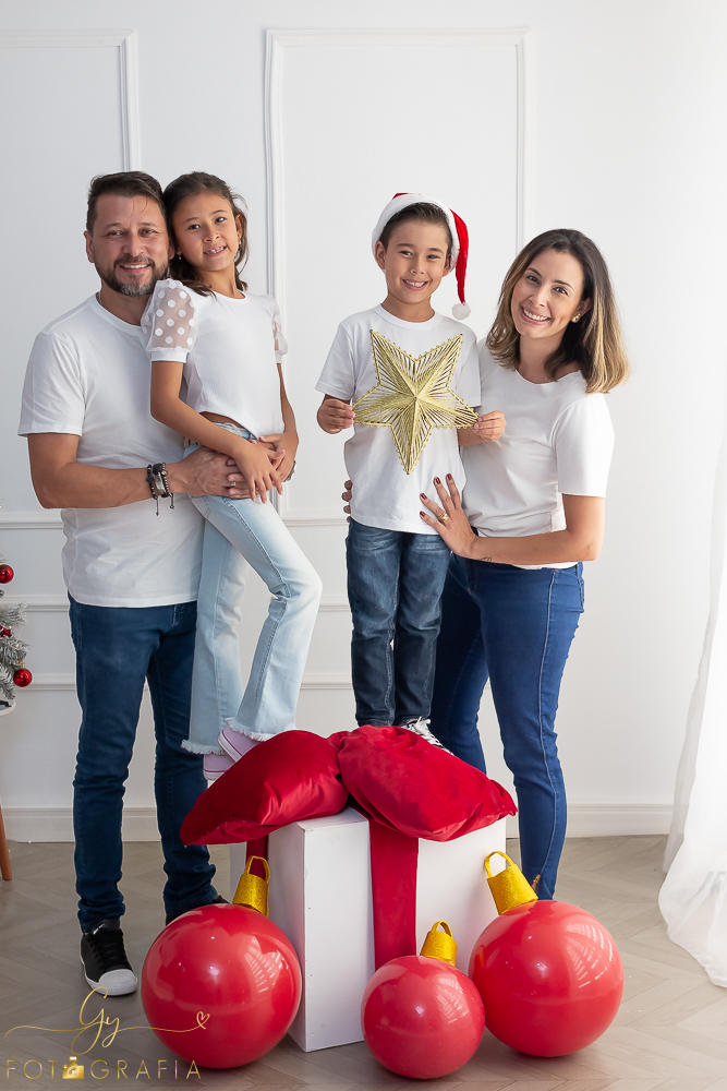 Mini ensaio especial de natal em estúdio. Quatro cenários lindos com opções de roupas para os bebês! Fotógrafo em Londrina especializado em ensaios de bebê, crianças e família! Momento registrado pela fotógrafa Giscellayne | Gy Fotografia.