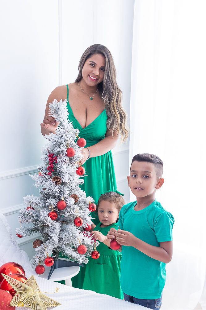 Ensaio de natal em estúdio. Fotógrafo em londrina especializado em bebês e crianças. Momento registrado pela fotógrafa Giscellayne - Gy Fotografia. 