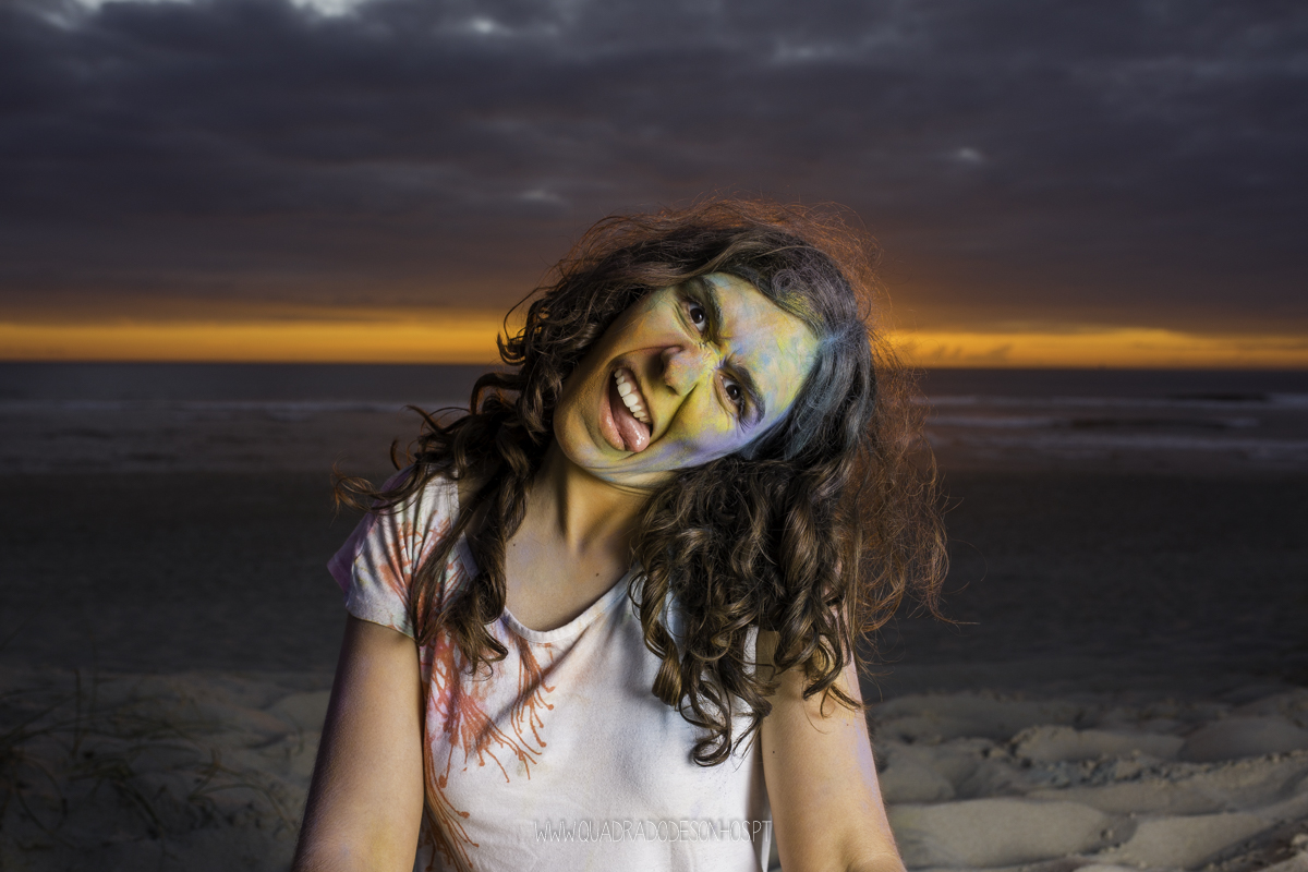 sessão com pós coloridos