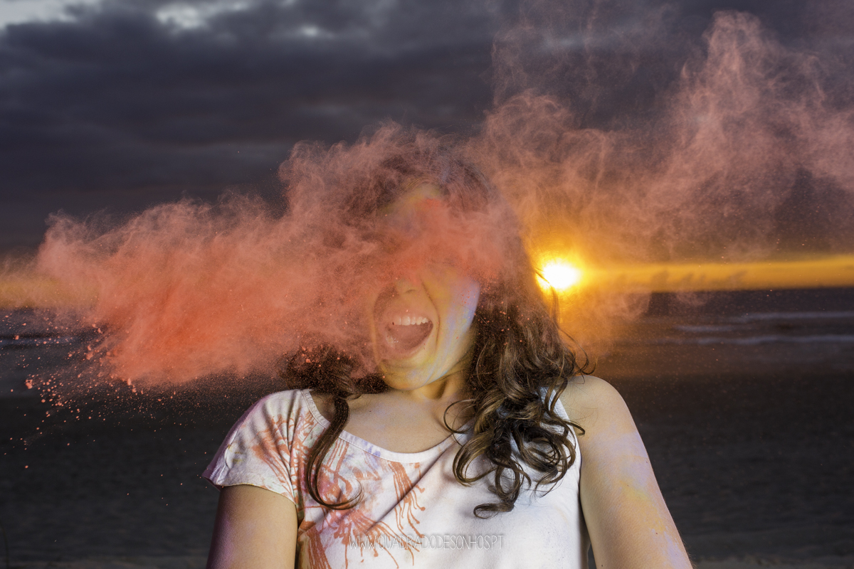 sessão com pós coloridos