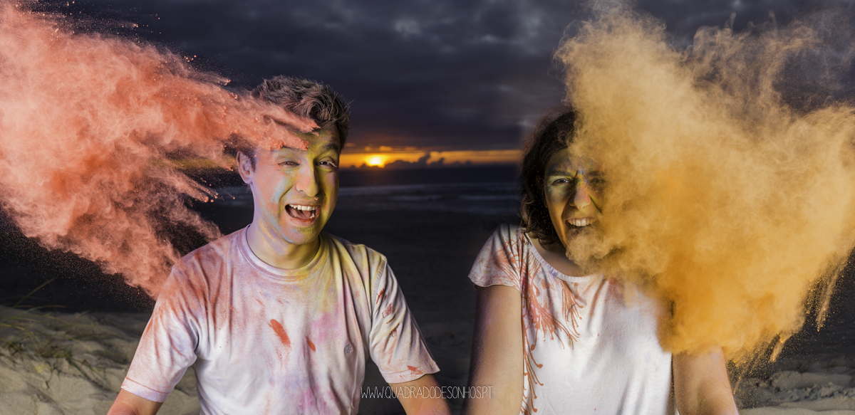 sessão com pós coloridos