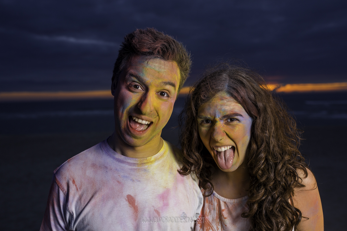 sessão com pós coloridos