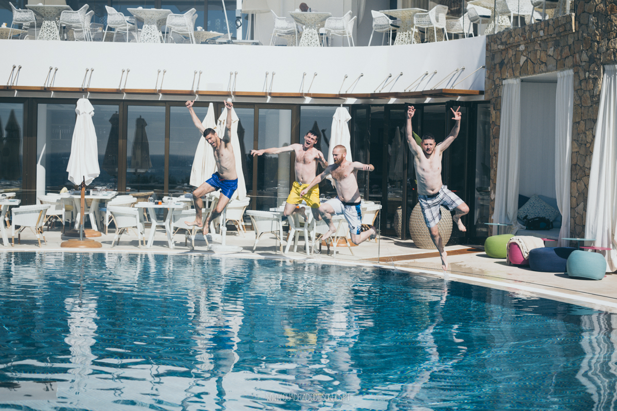 groom having fun with friends