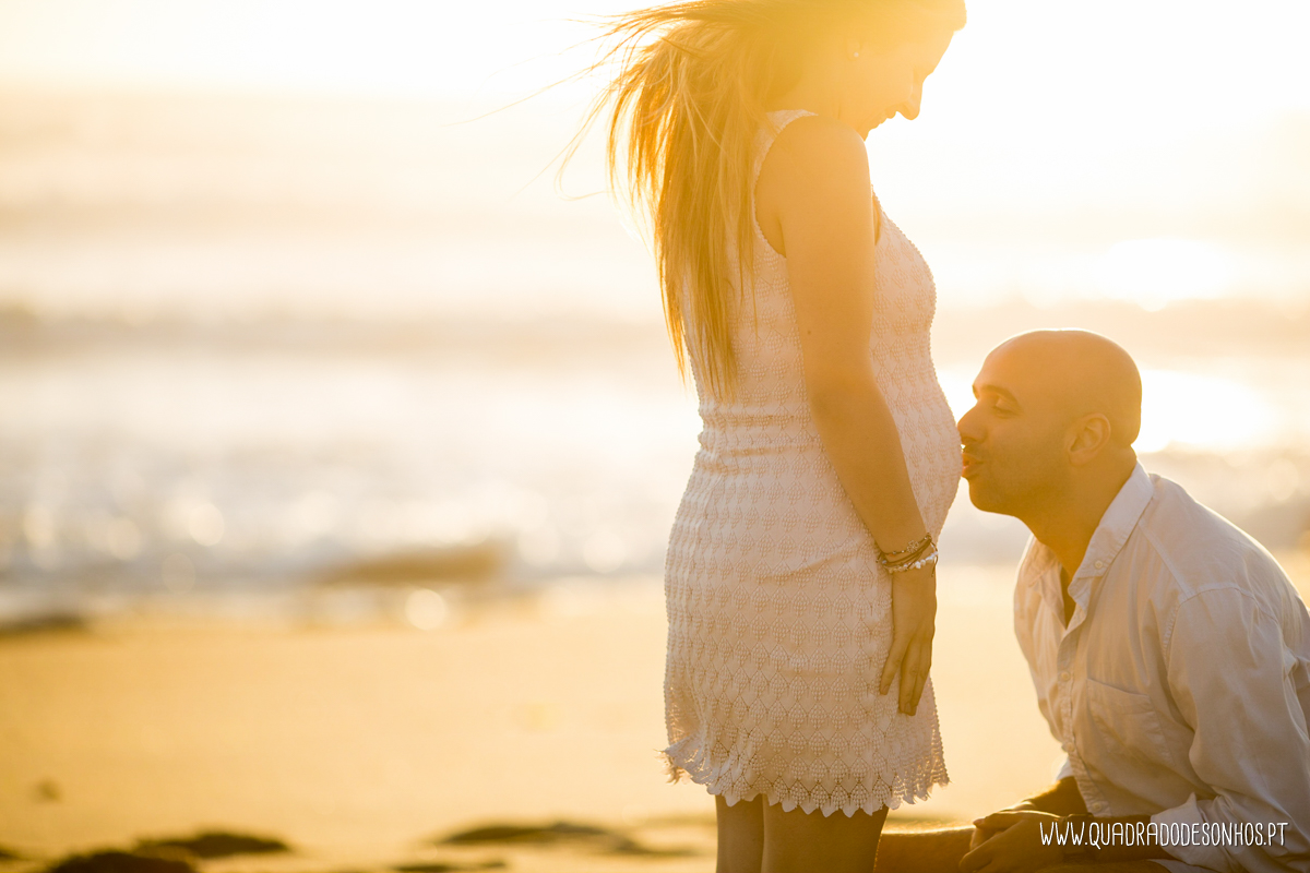 sessão de gravida na praia