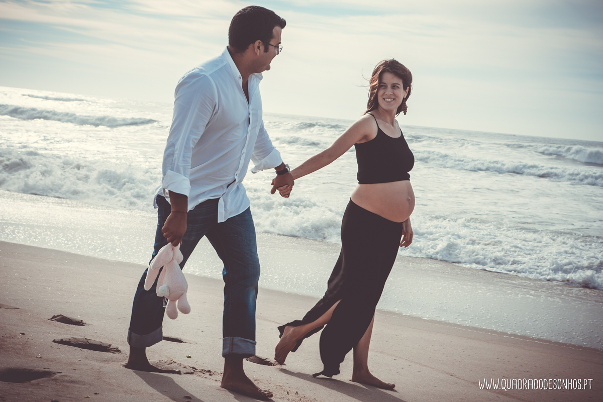 sessão de gravida na praia