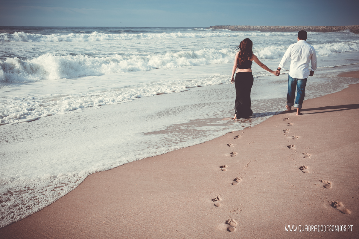 sessão de gravida junto ao mar