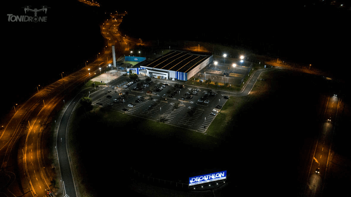 VIDEO COM DRONE NOTURNO DECATLON EVENTO CORPORATIVO CAMPINAS SP
