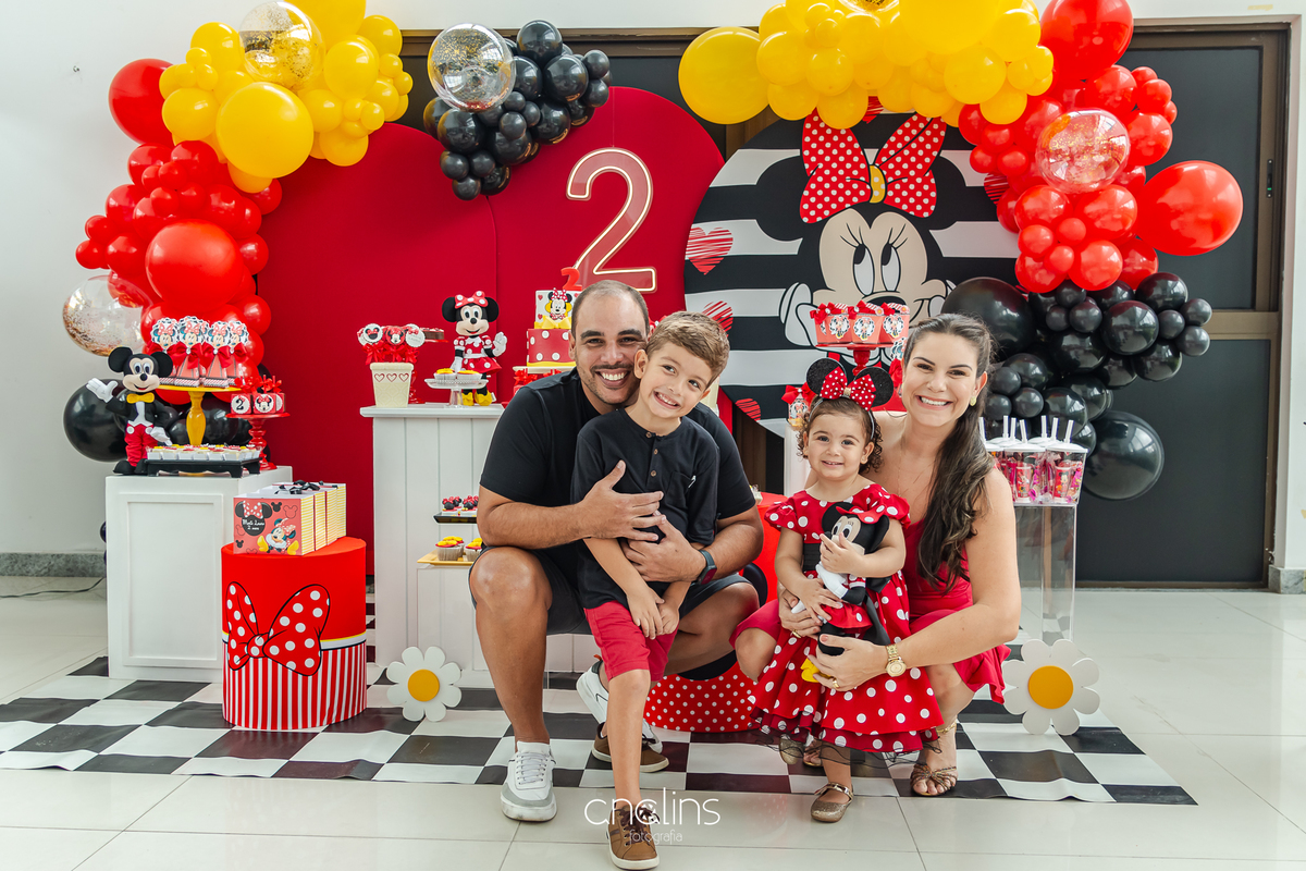 foto de família em aniversário infantil