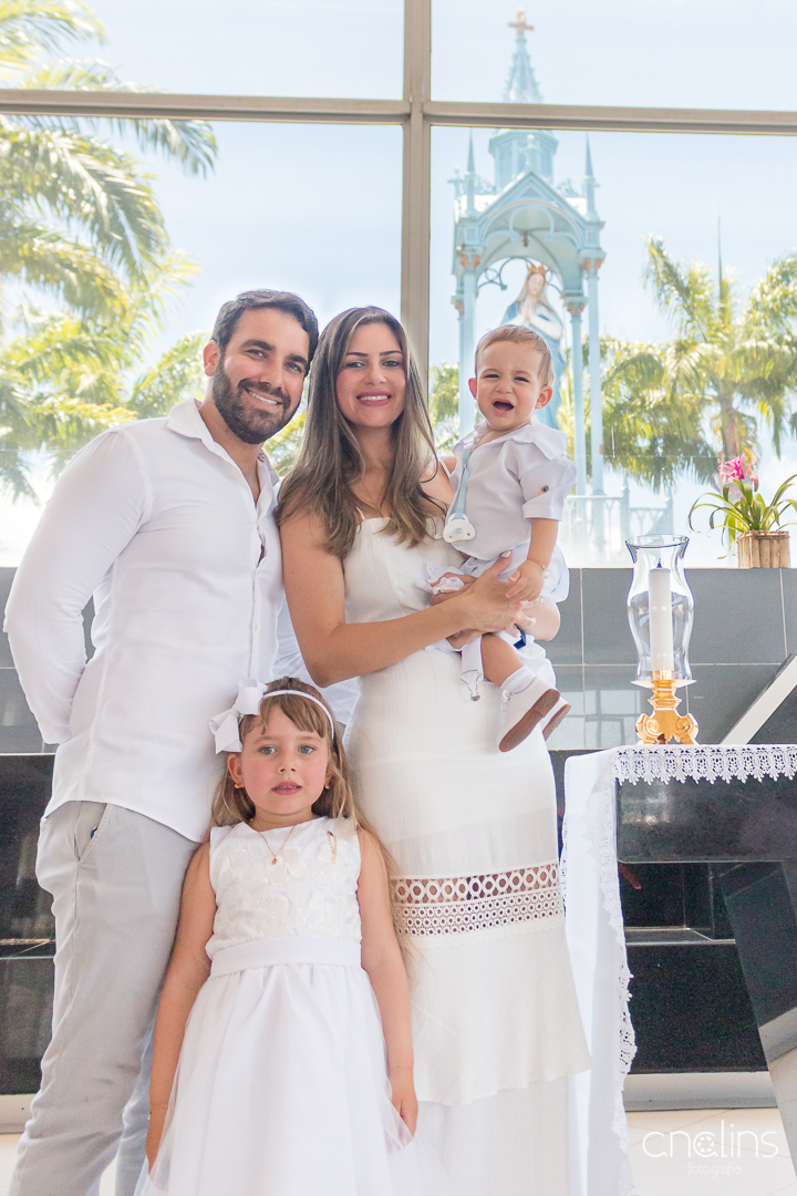 Com a família no batizado no Morro da Conceição