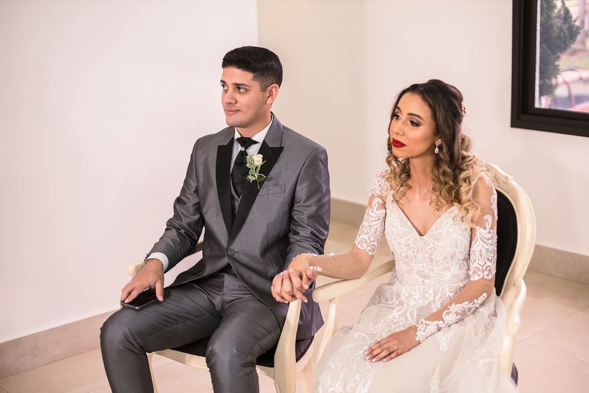 As melhores ideias e inspirações criativas de fotos de casamento no momento da cerimônia na cidade de Paulínia - SP