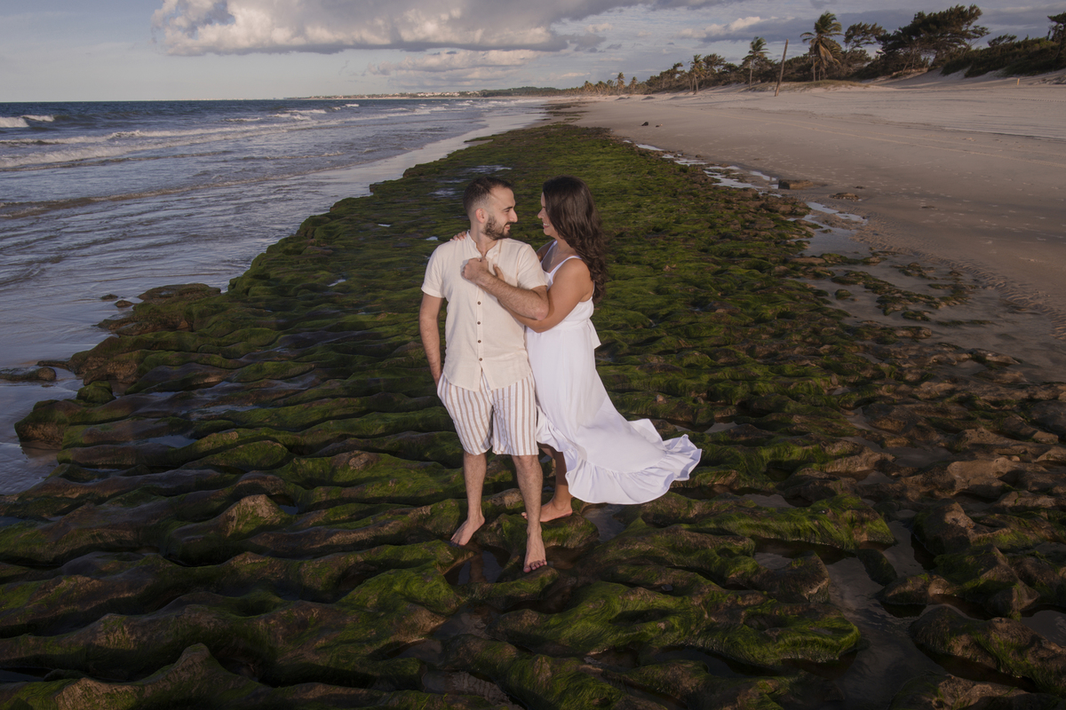 Ensaio pre wedding na praia do Cambuco