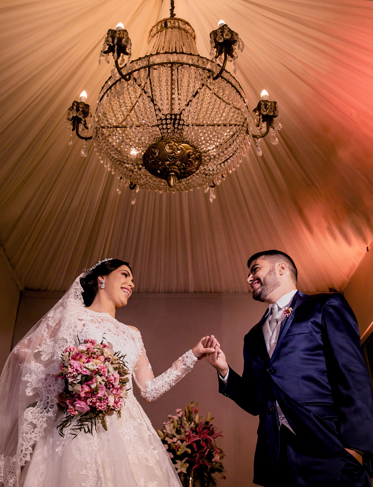 Fotografia dos noivos no buffet