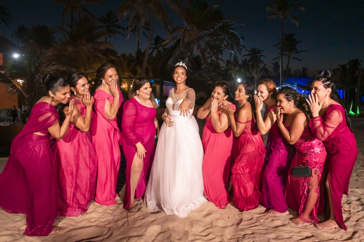 Festa de casamento na praia no Cumbuco