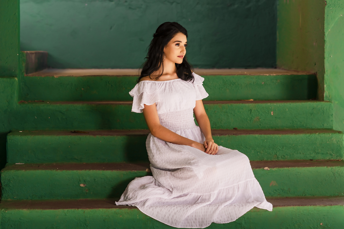 Ensaio debutante no campo