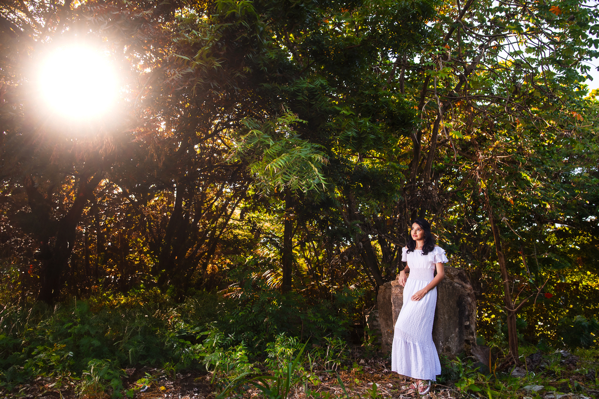 Ensaio debutante no campo