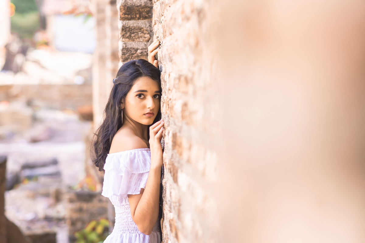 Ensaio debutante no campo