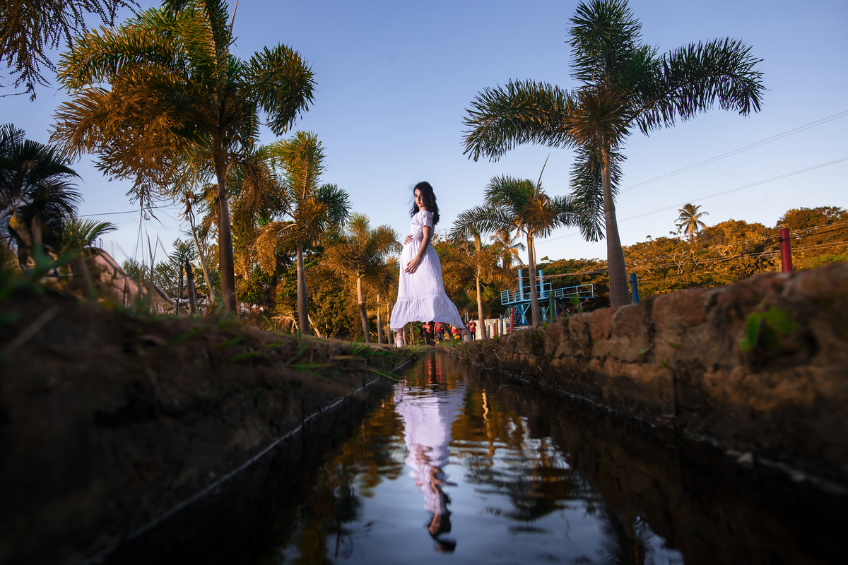 Ensaio debutante no campo