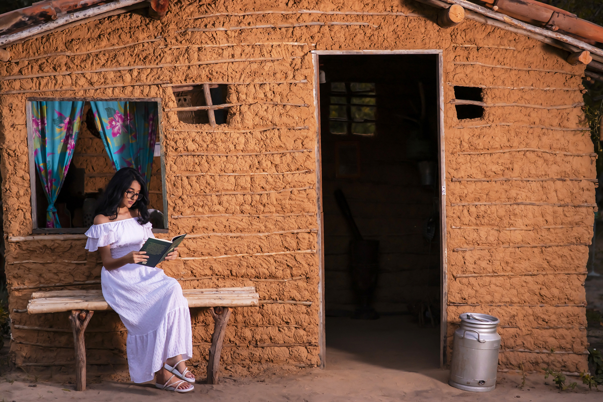 Ensaio debutante no campo