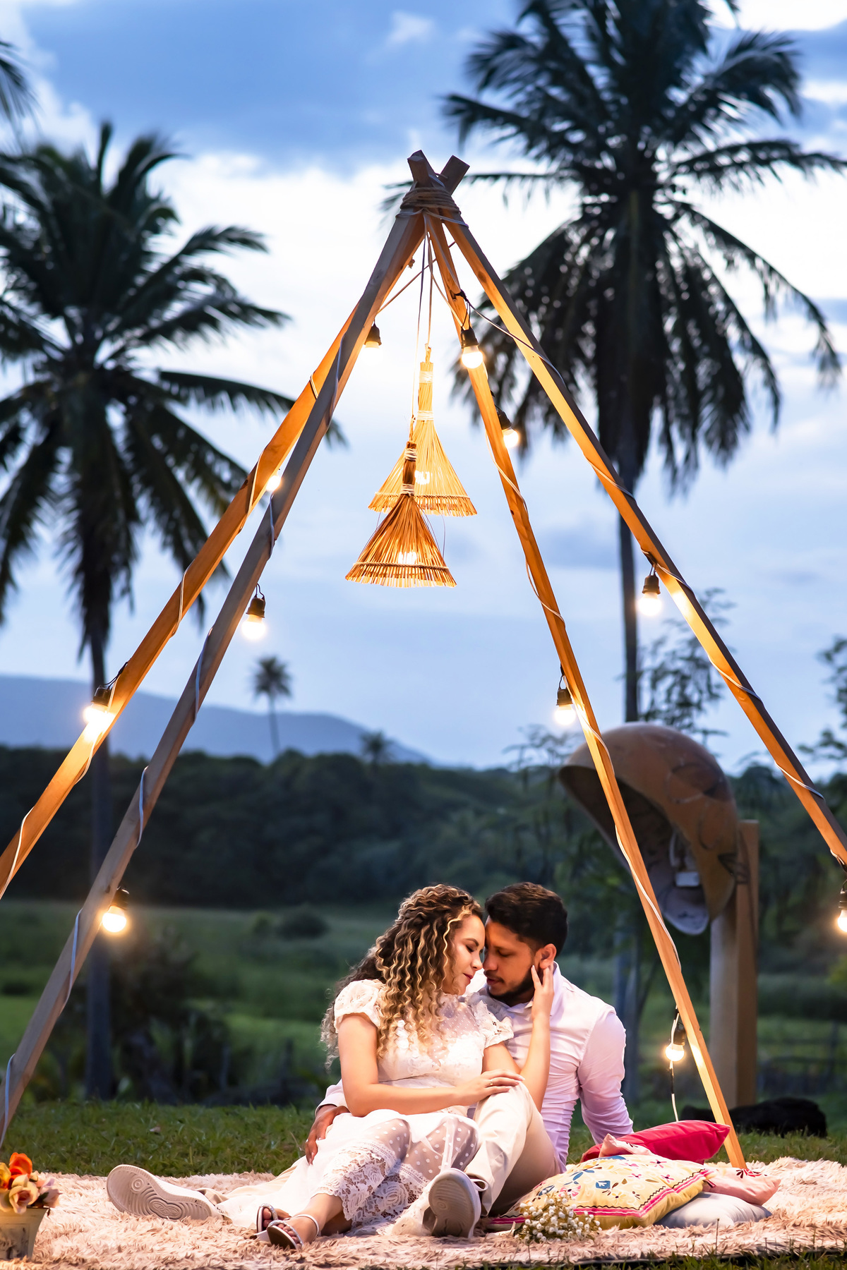 Ensaio pre wedding no campo em Fortaleza