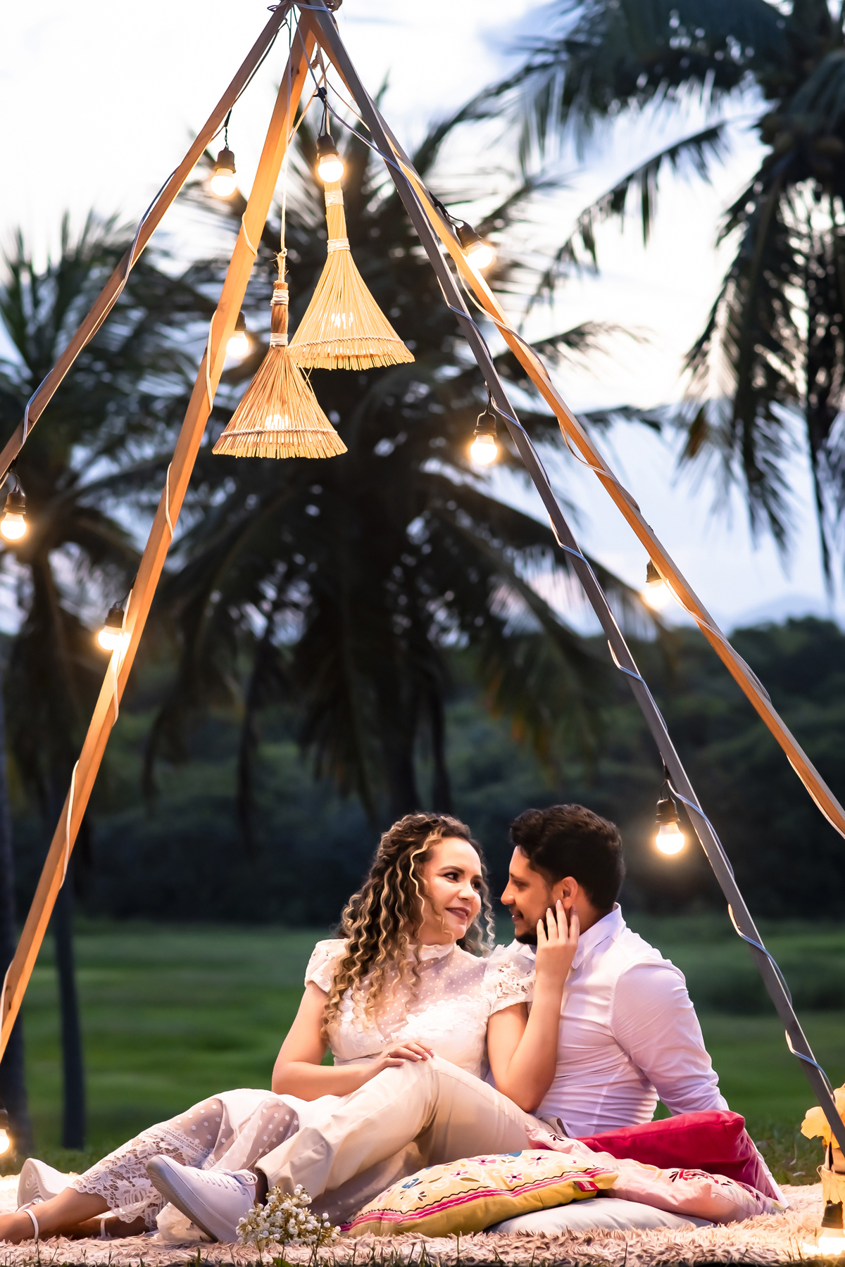 Ensaio pre wedding no campo em Fortaleza