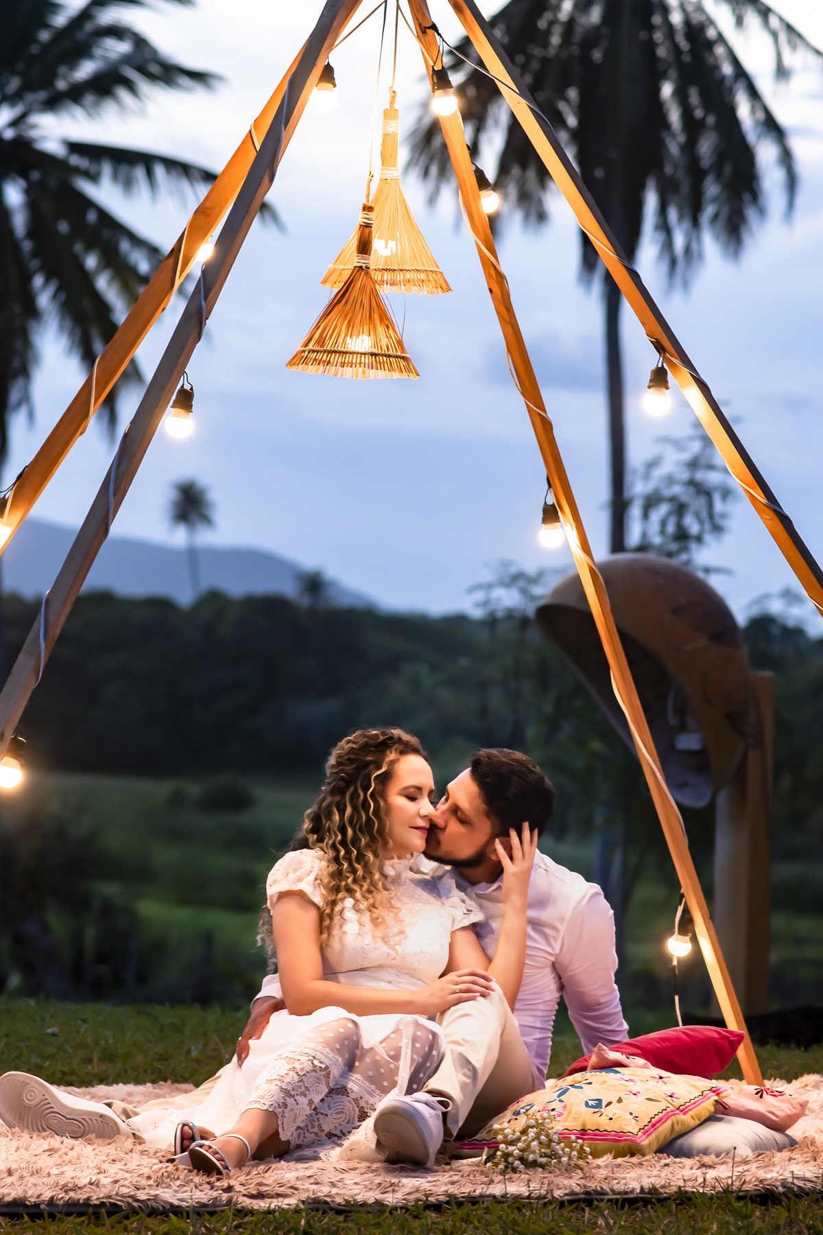 Ensaio pre wedding no campo em Fortaleza