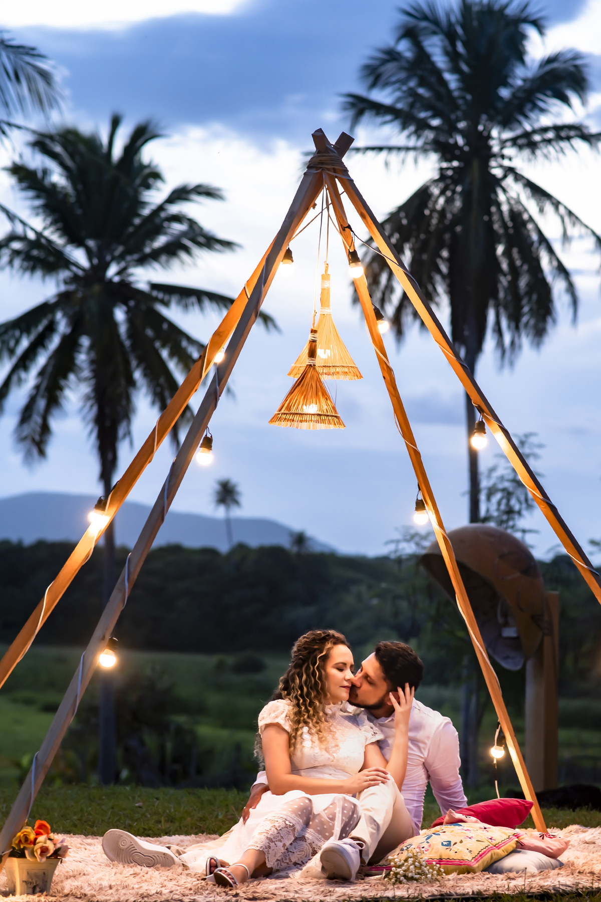 Ensaio pre wedding no campo em Fortaleza