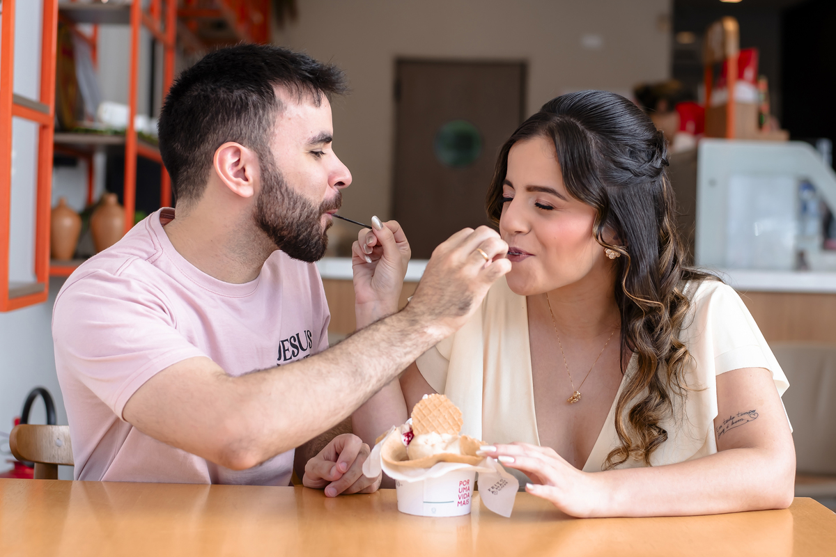 Ensaio fotográfico noivos na gelateria