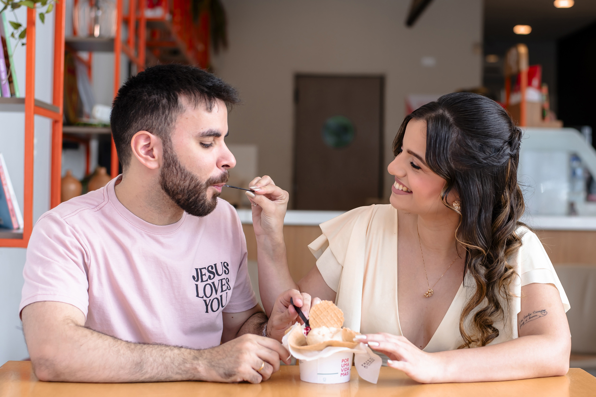 Ensaio fotográfico noivos na gelateria
