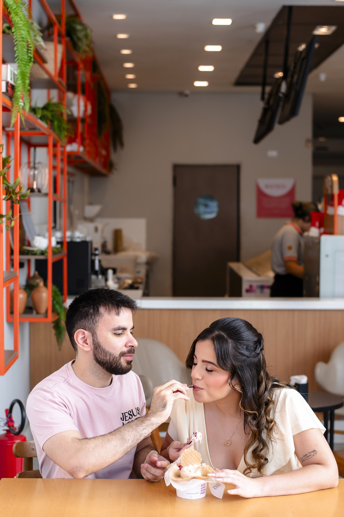Ensaio fotográfico noivos na gelateria