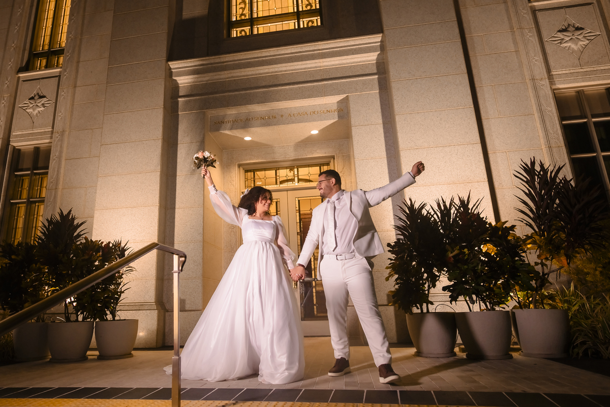 Ensaio fotográfico de casamento no Templo de Fortaleza