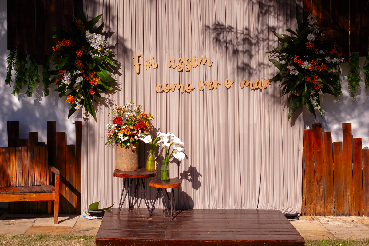 Casamento na praia, no lounge conceito buffet em Iparana