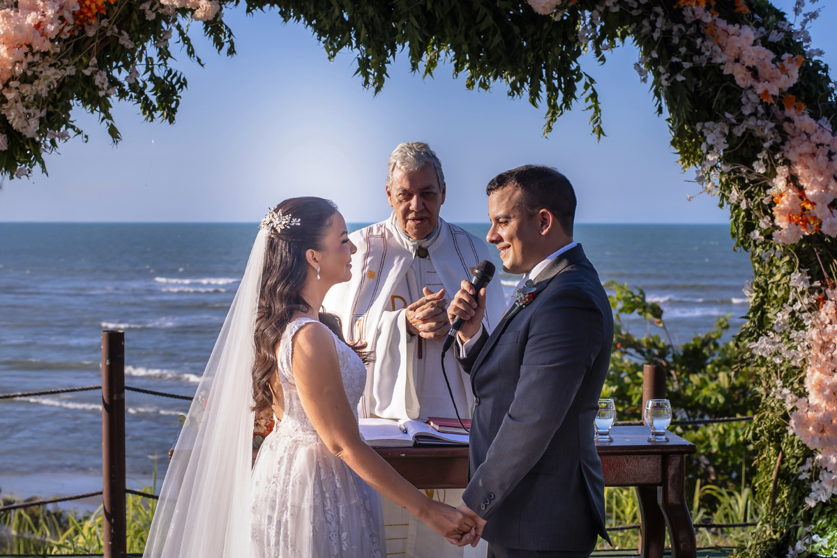 Casamento na praia, no lounge conceito buffet em Iparana