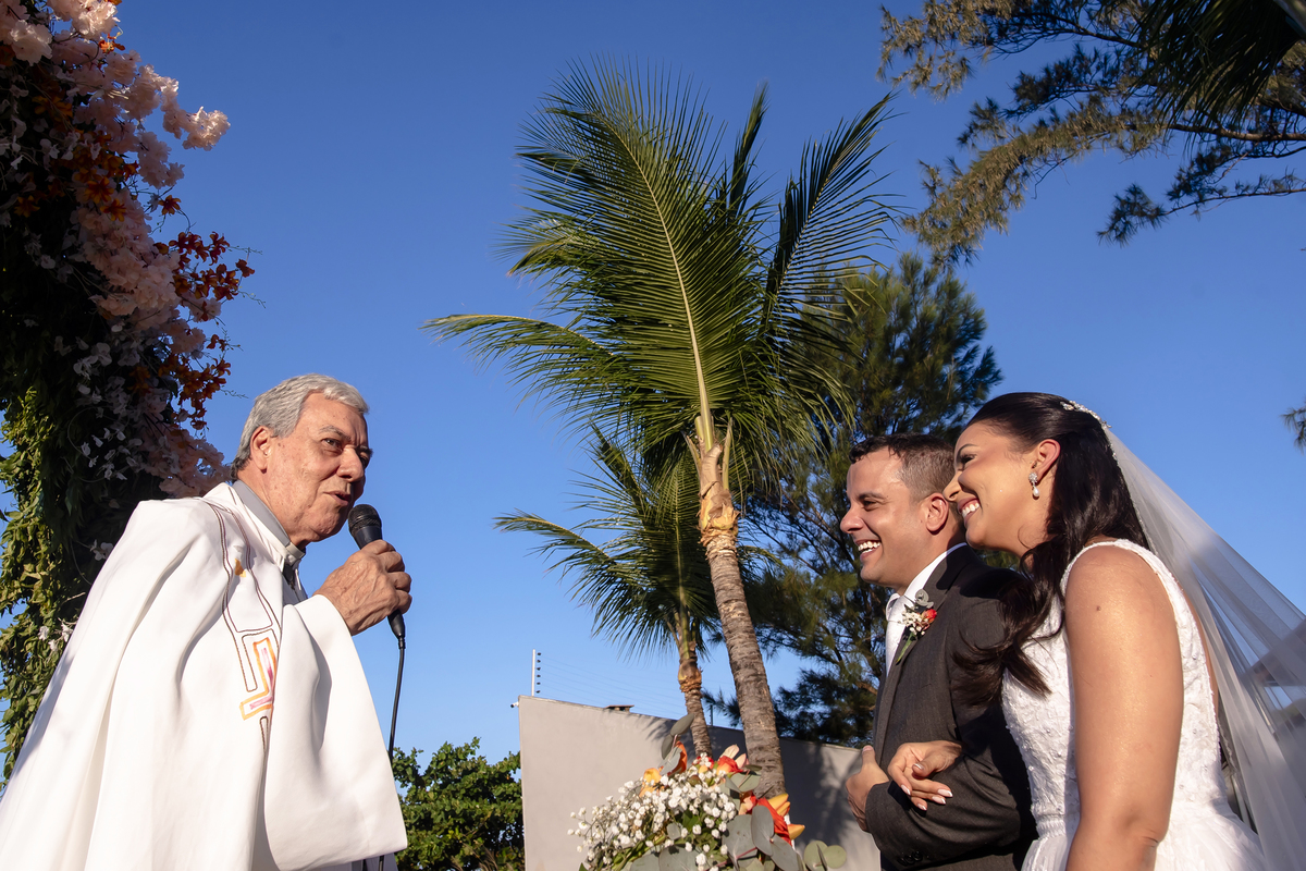 Casamento na praia, no lounge conceito buffet em Iparana
