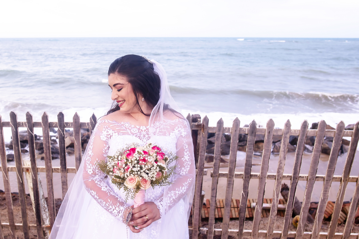 Fotografia casamento  na praia em Fortaleza