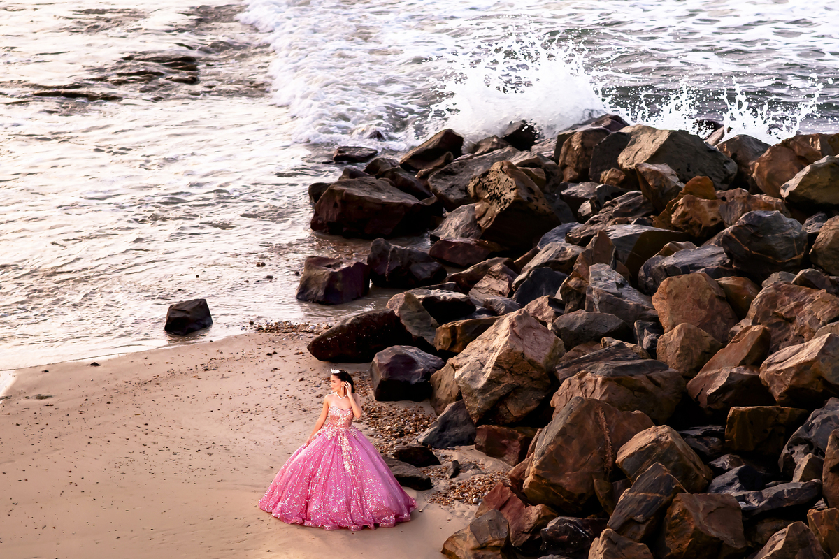 Ensaio fotográfico de 15 anos na praia