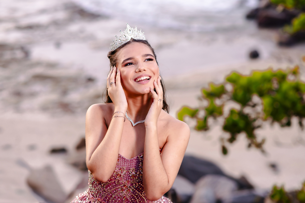 Ensaio fotográfico de 15 anos na praia